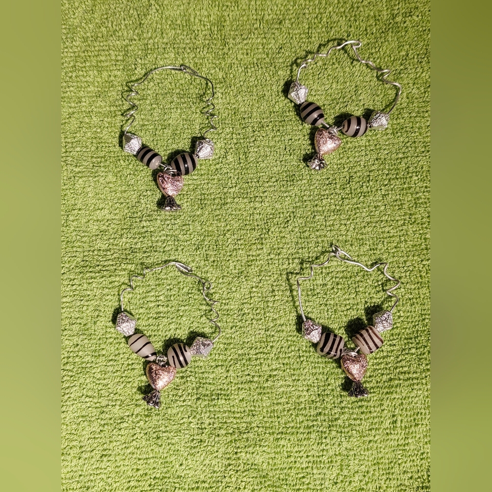 Handmade 4 piece wine charm set